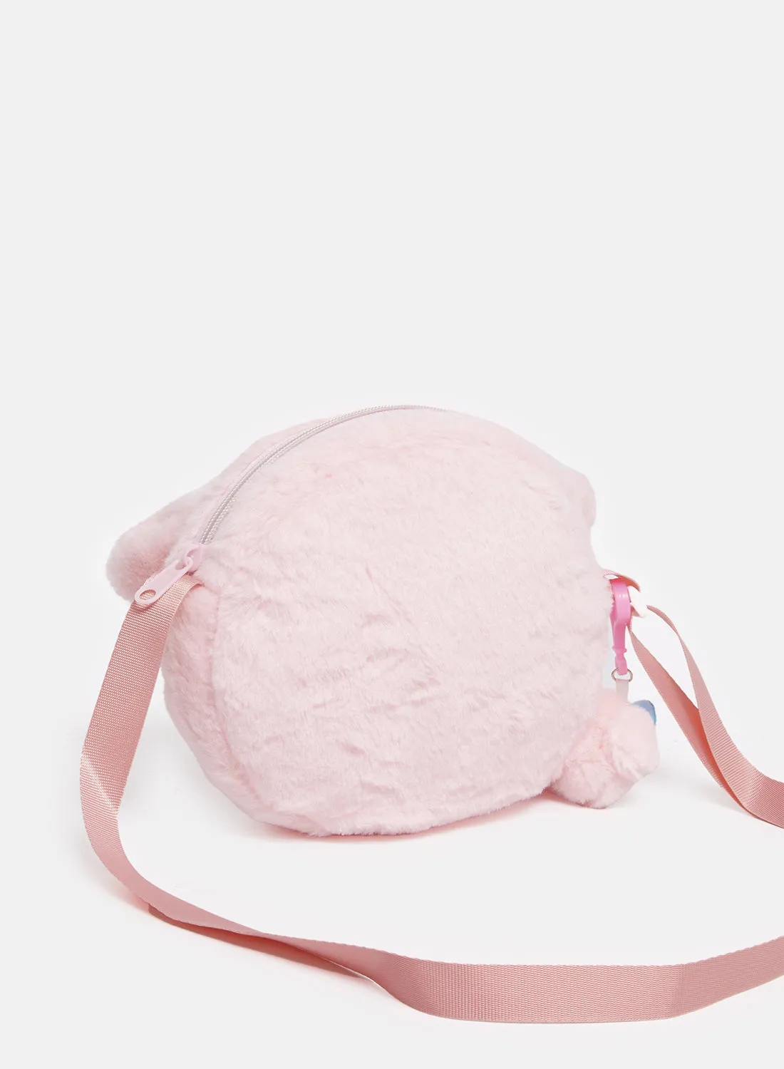 Girls Pink Faux Fur Cross Body Bag
