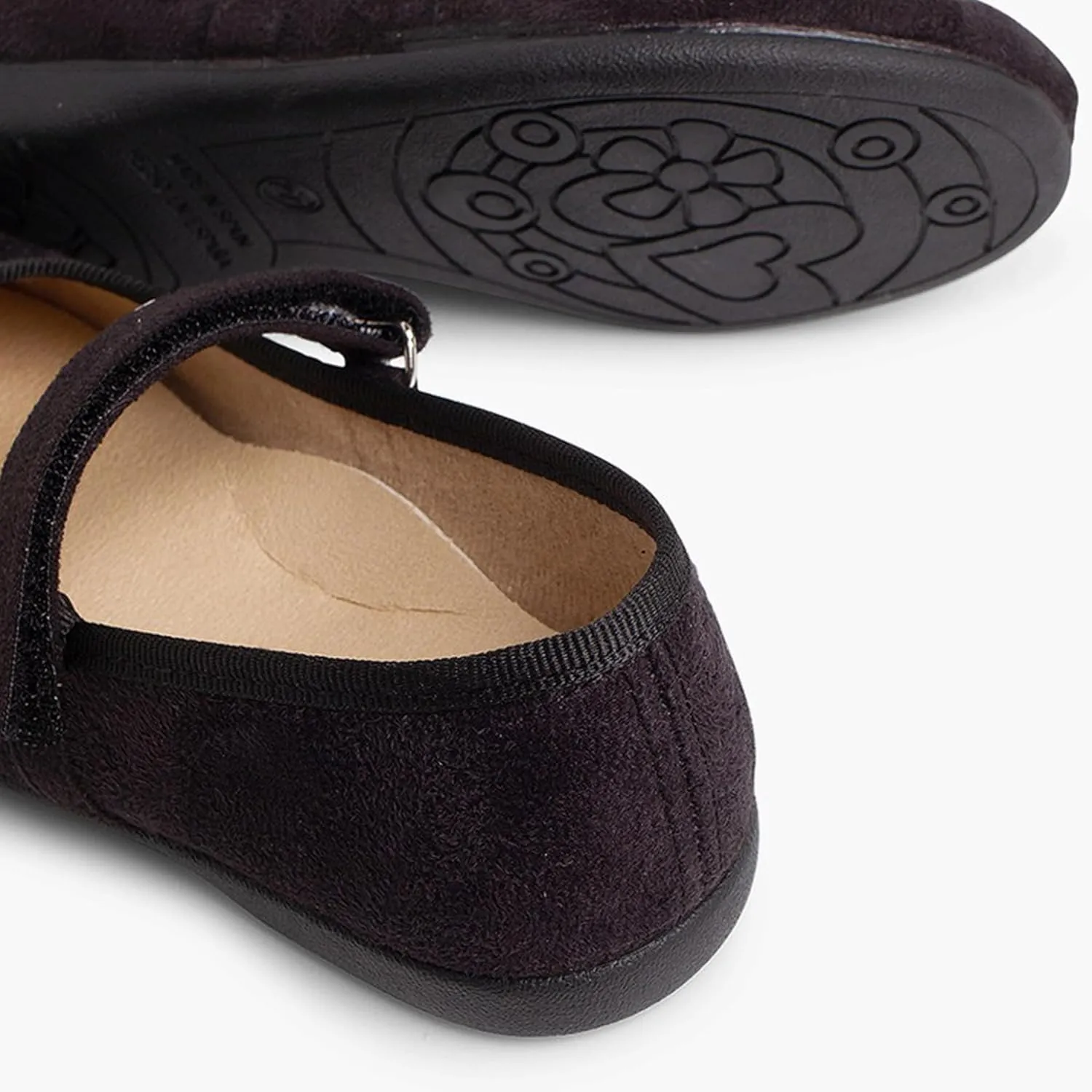 Girls Riptape Faux Suede Mary Janes