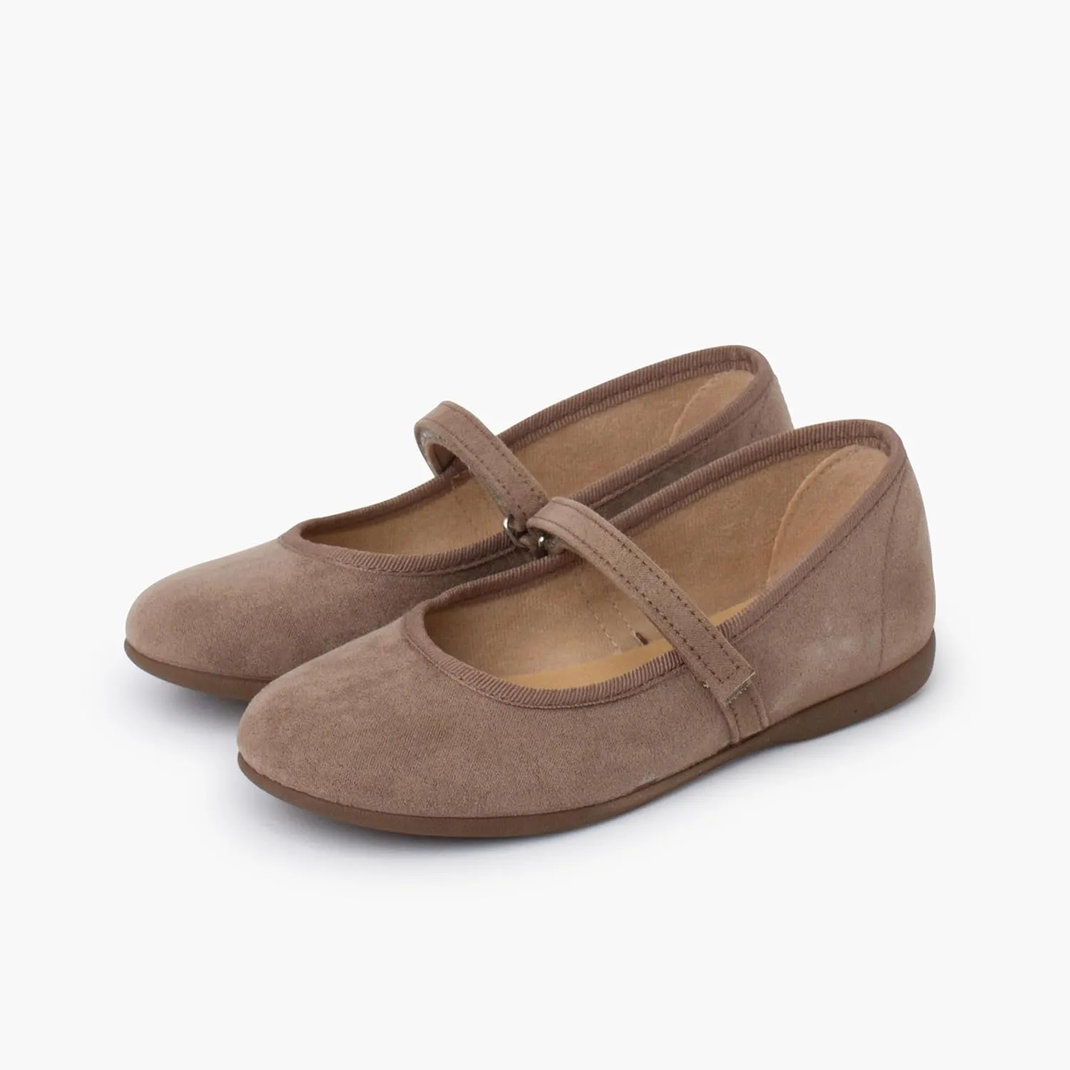 Girls Riptape Faux Suede Mary Janes