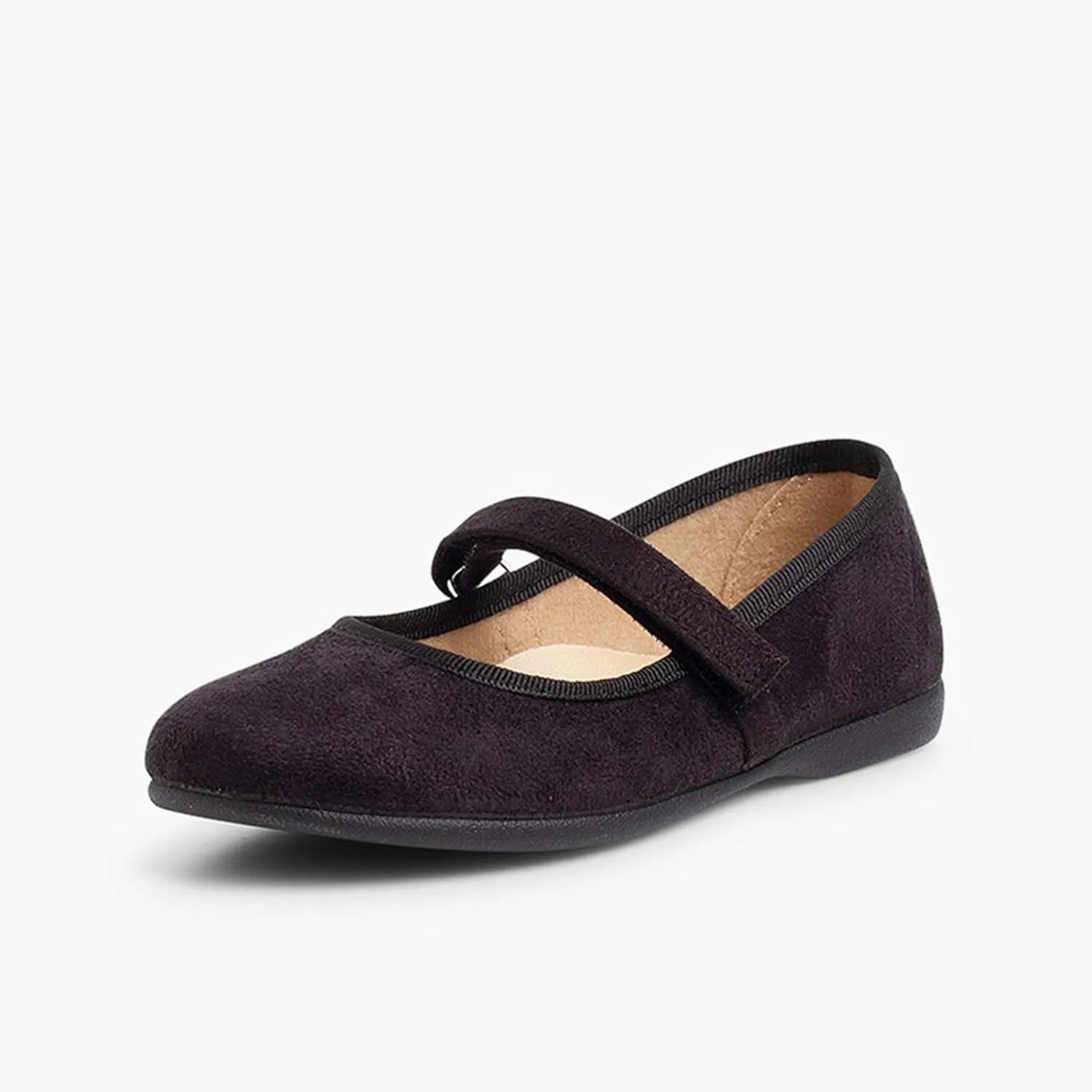 Girls Riptape Faux Suede Mary Janes