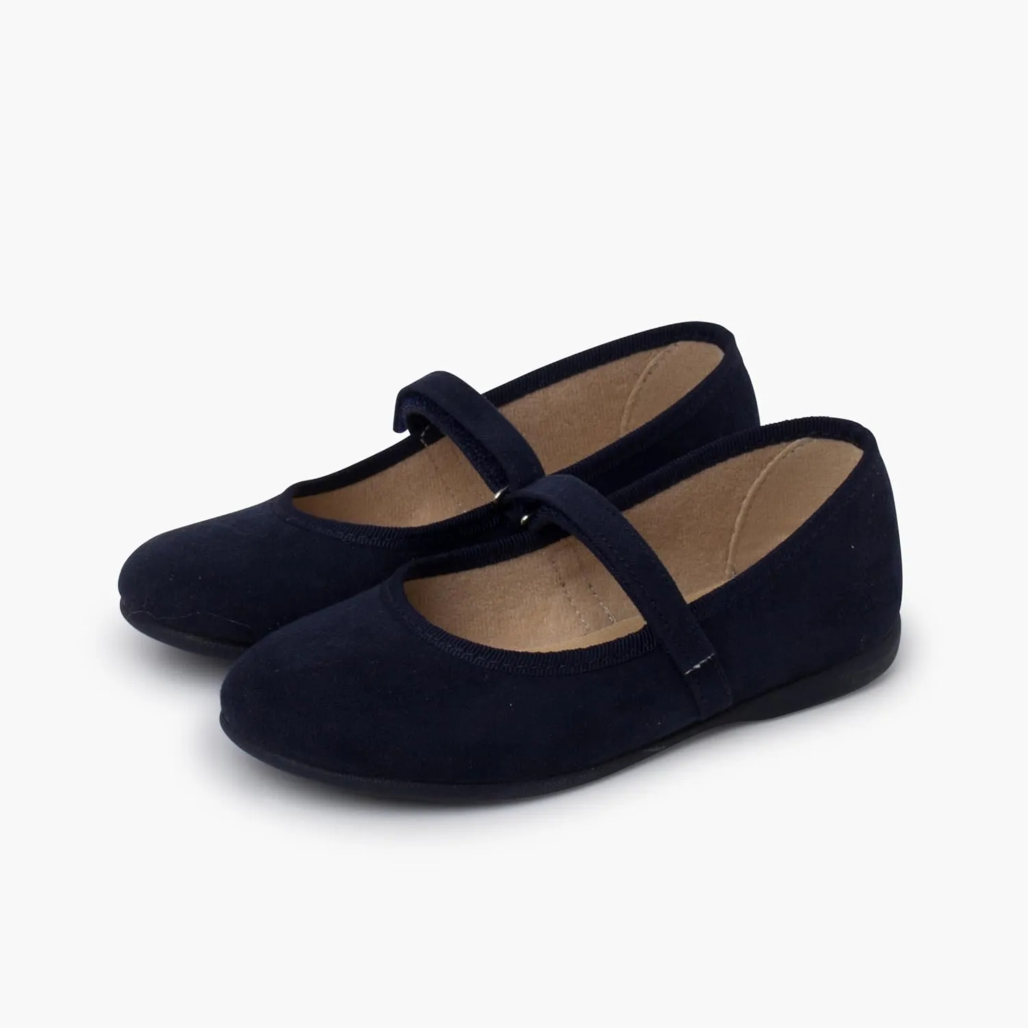 Girls Riptape Faux Suede Mary Janes