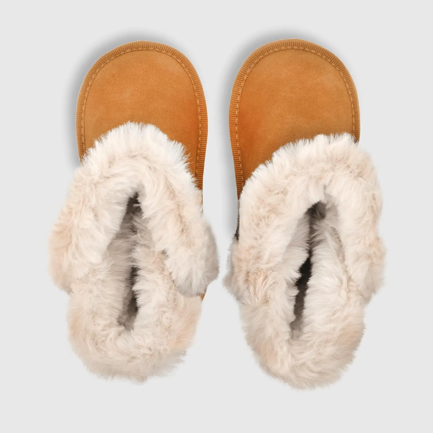 Girls Winter Boots – Faux Fur Lining, Durable Eco-Leather, Easy Hook-and-Loop Closure, Stylish and Warm for Toddlers