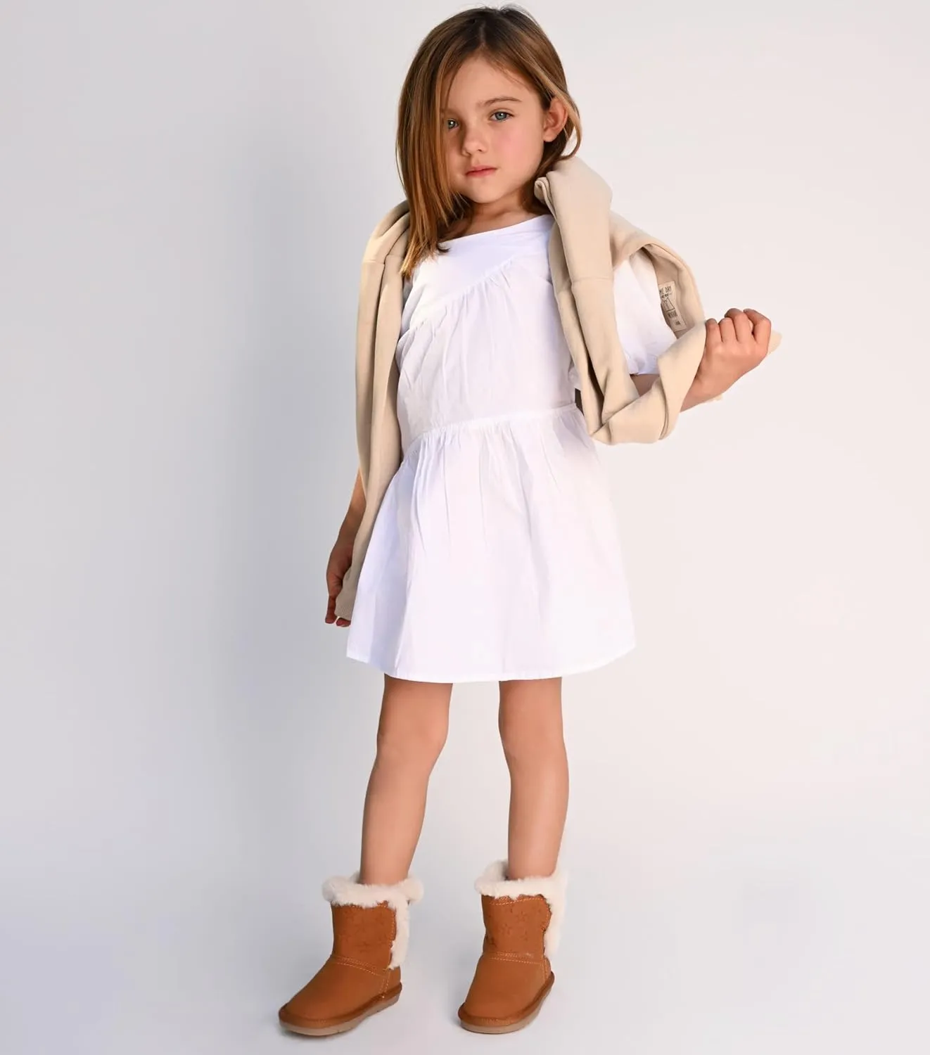 Girls Winter Boots – Faux Fur Lining, Durable Eco-Leather, Easy Hook-and-Loop Closure, Stylish and Warm for Toddlers