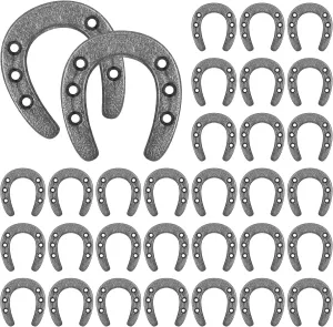 Gisafai 30 Pack 1.77 x 2 Inch Cast Iron Horseshoe for Crafts or Decor Western Theme Wall Decor Mini Older Iron Horseshoes for Wall Hung Durable Horseshoe for Good Lucky Party Favor Decoration