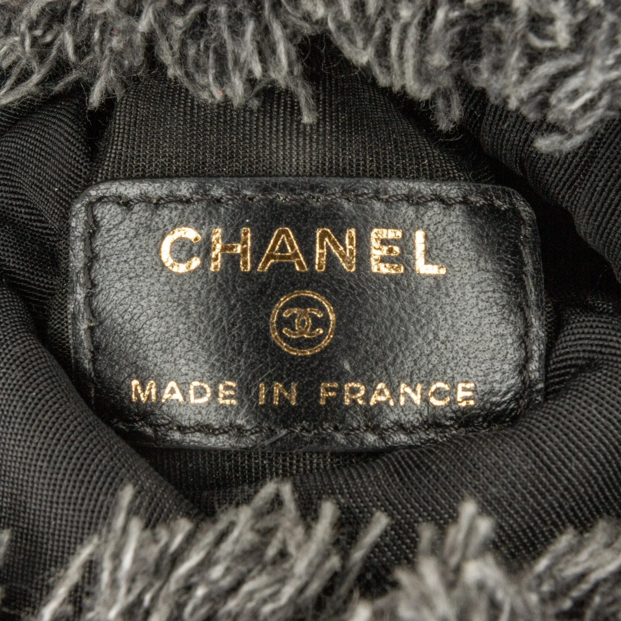 Gray Chanel Mini Denim Mood Bucket with Chain
