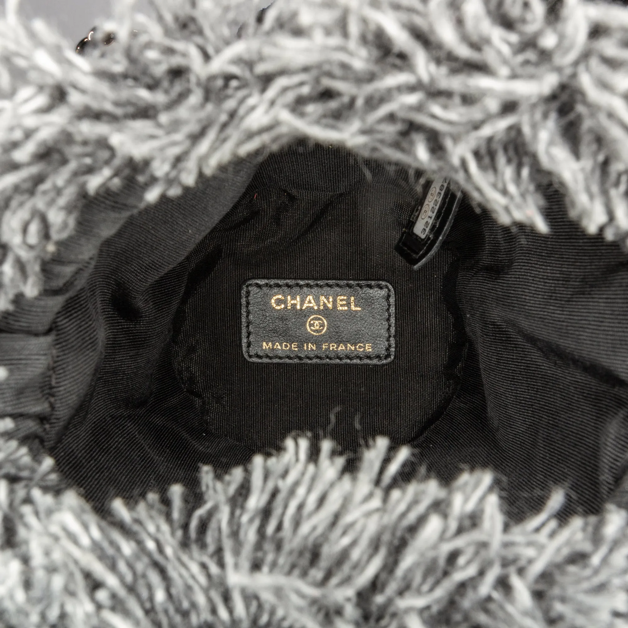 Gray Chanel Mini Denim Mood Bucket with Chain