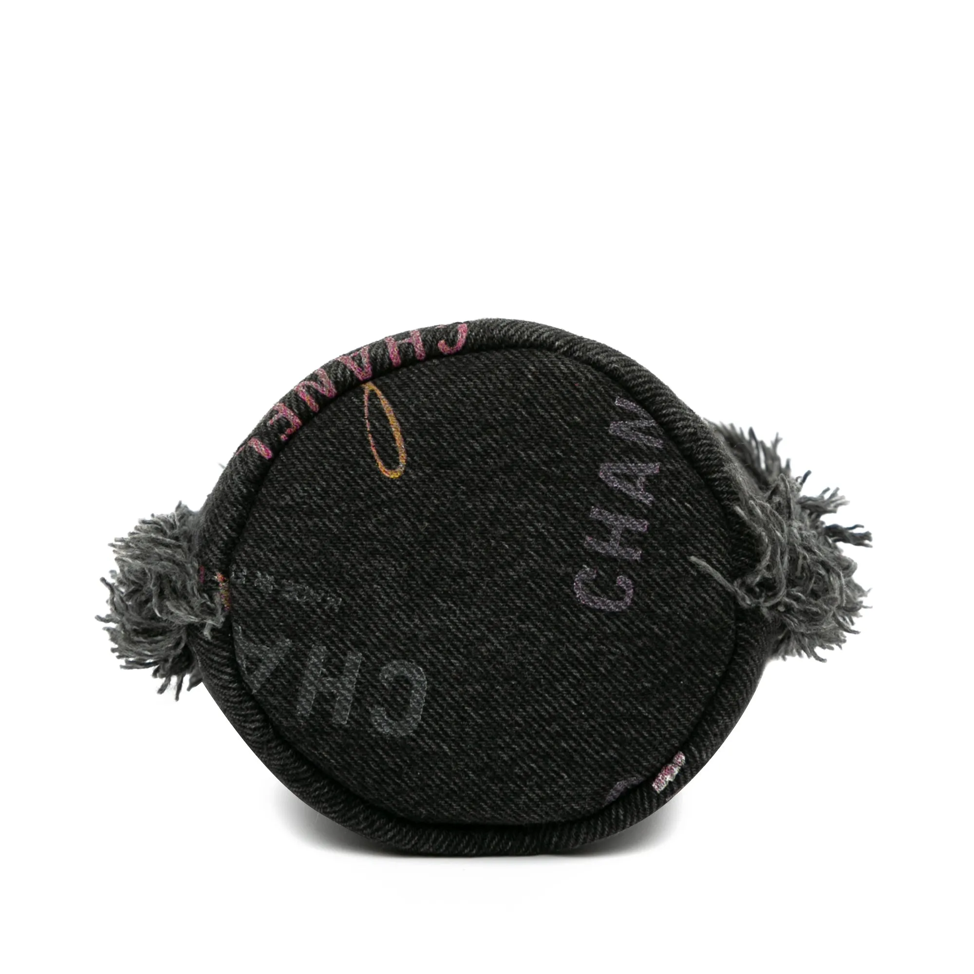Gray Chanel Mini Denim Mood Bucket with Chain