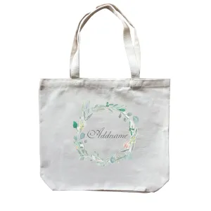 Green Leaf Rustic Wreath Addname Accessories Canvas Bag