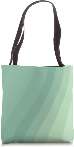 Green Sage Aesthetic 70's Retro Stripes Groovy Warp Muted Tote Bag