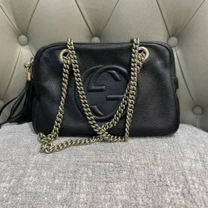 Gucci Leather Soho Chain Bag Shoulder Dedicated support Black Extensive range