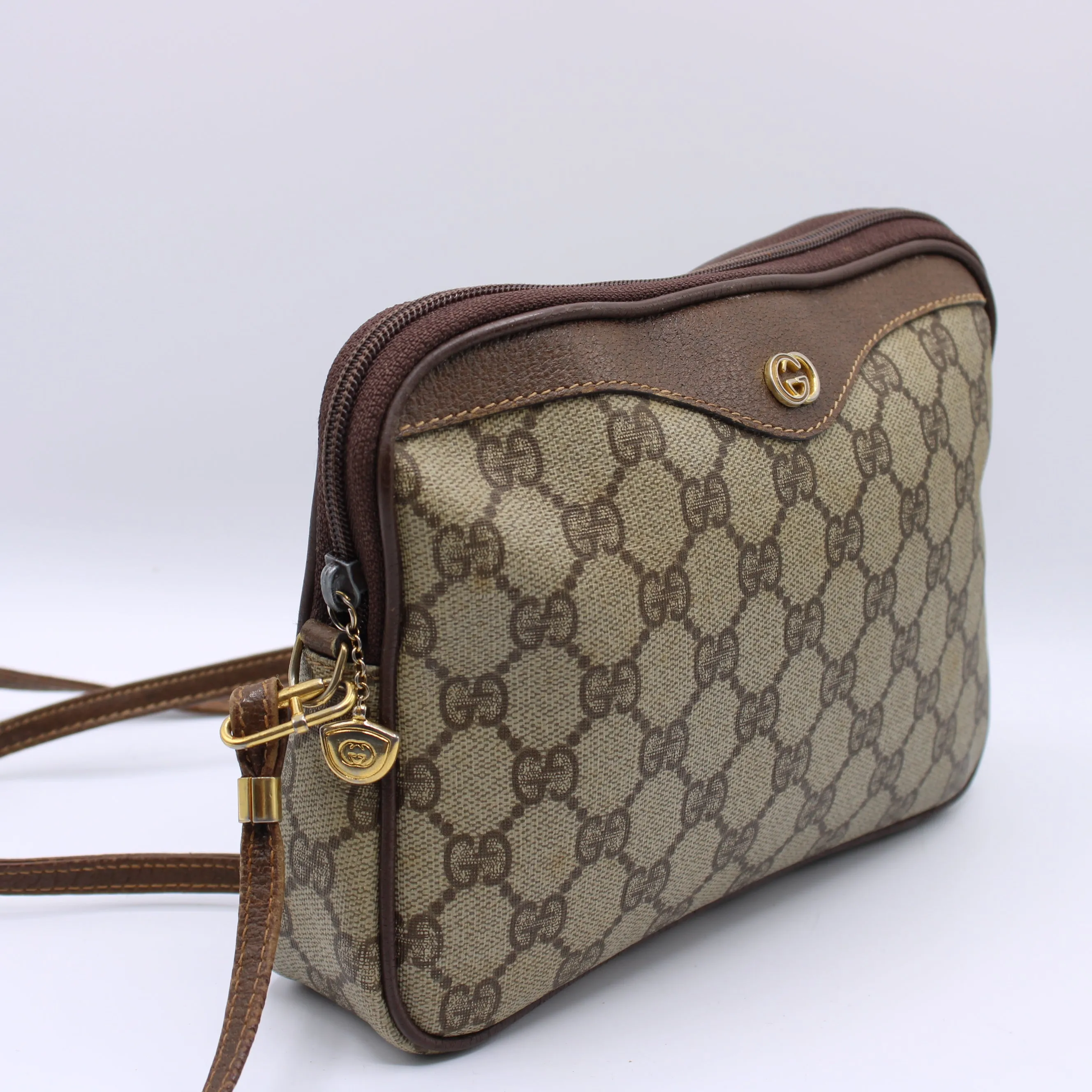 Gucci Ophidia Brown GG Canvas Shoulder Crossbody Bag Vintage