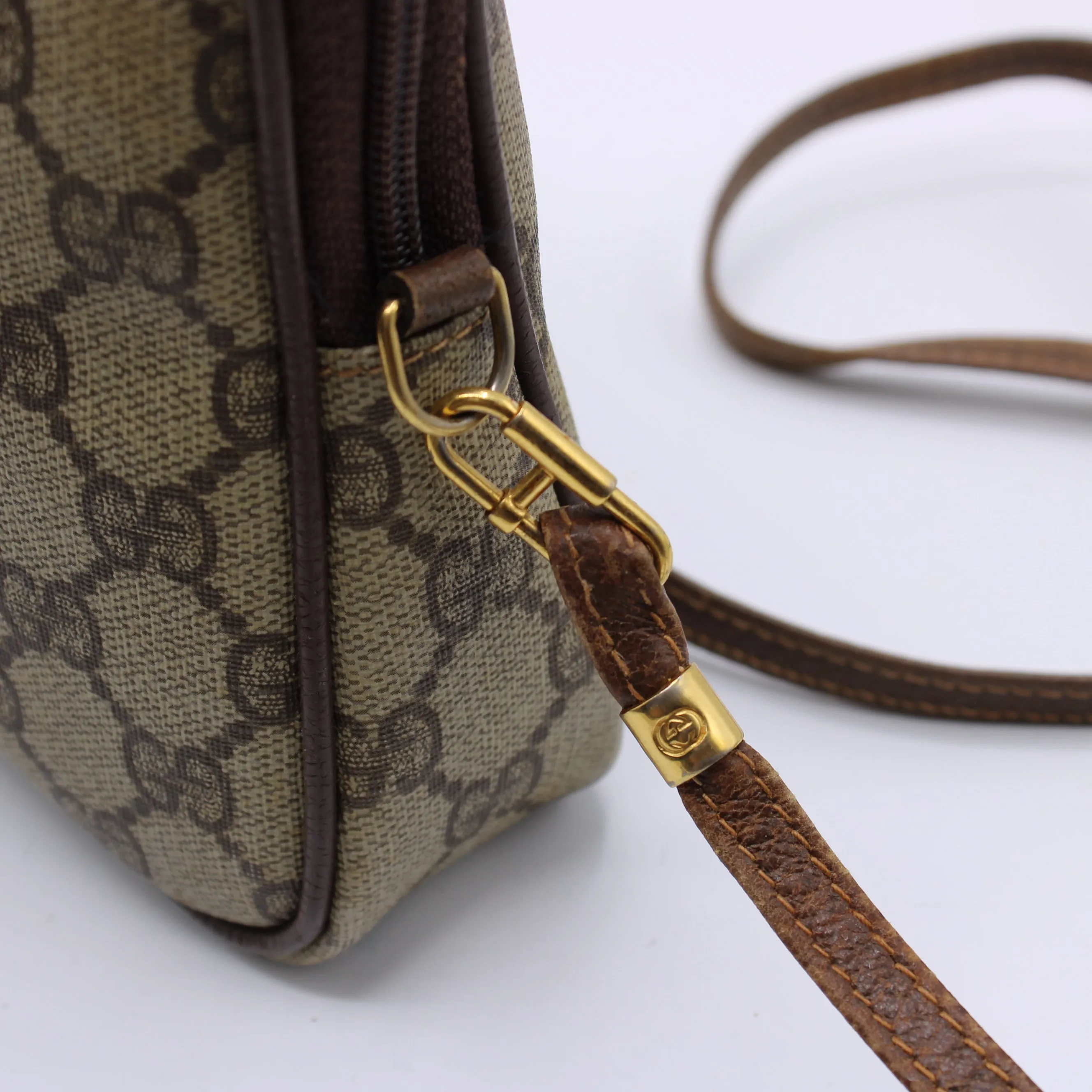 Gucci Ophidia Brown GG Canvas Shoulder Crossbody Bag Vintage