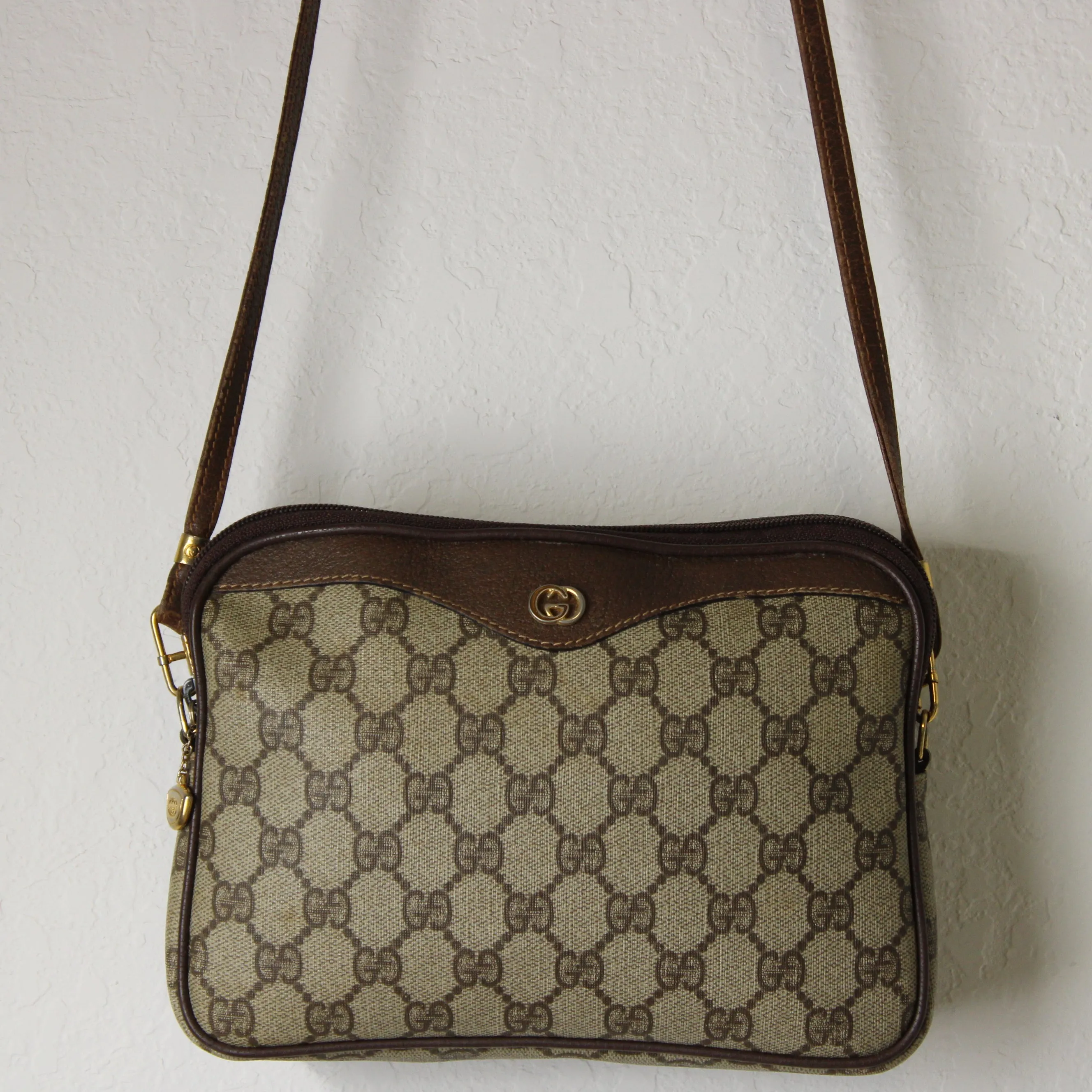 Gucci Ophidia Brown GG Canvas Shoulder Crossbody Bag Vintage