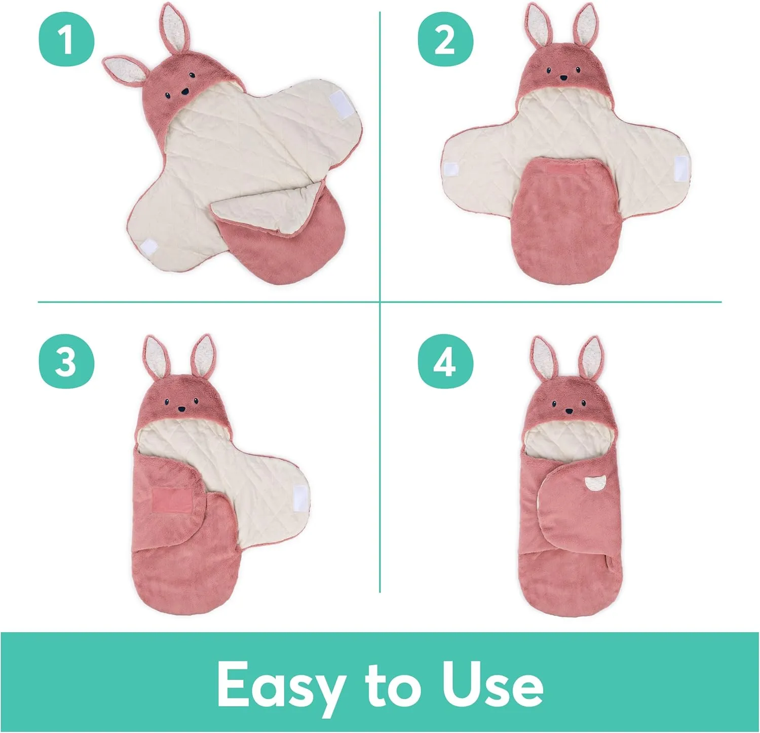 GUND Baby Oh So Snuggly Bunny Blanket Wrap, Plush Hooded Baby Blanket Wrap for Newborns, Pink/Cream, 26”