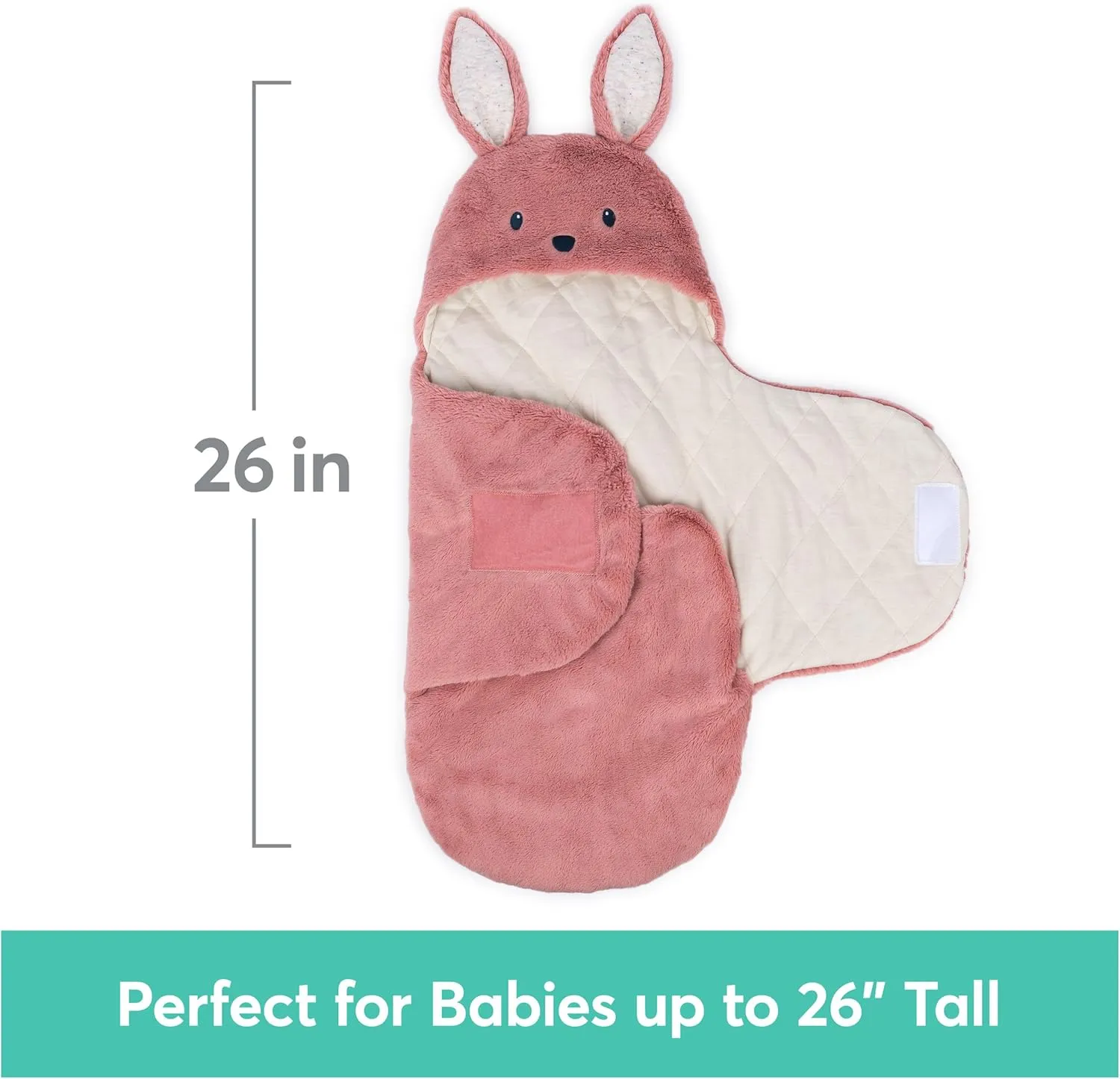 GUND Baby Oh So Snuggly Bunny Blanket Wrap, Plush Hooded Baby Blanket Wrap for Newborns, Pink/Cream, 26”