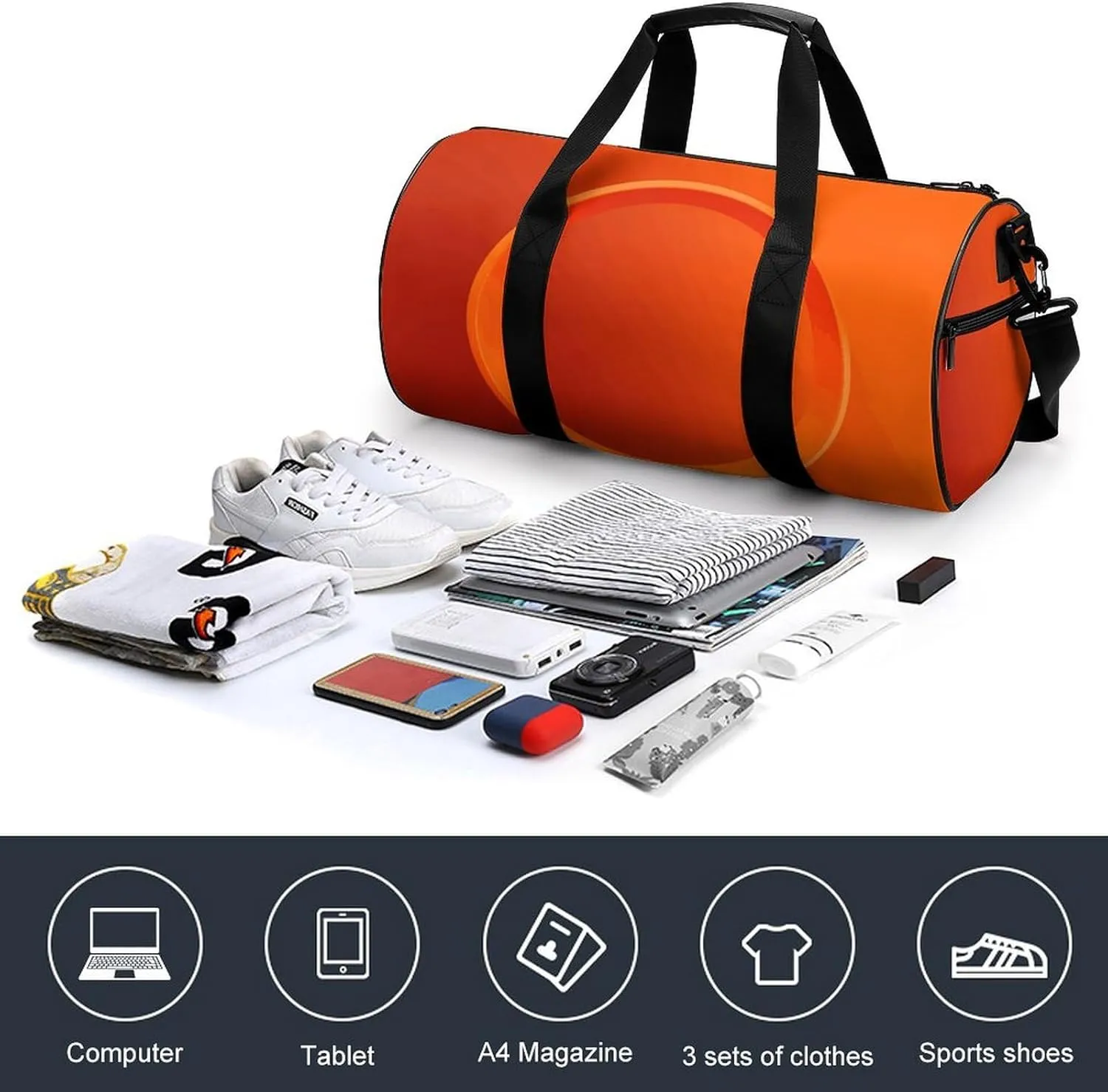 Gym Bag for Men Women Circle Duffel Bag Overnight Bag with Compartment Gym Sackpac