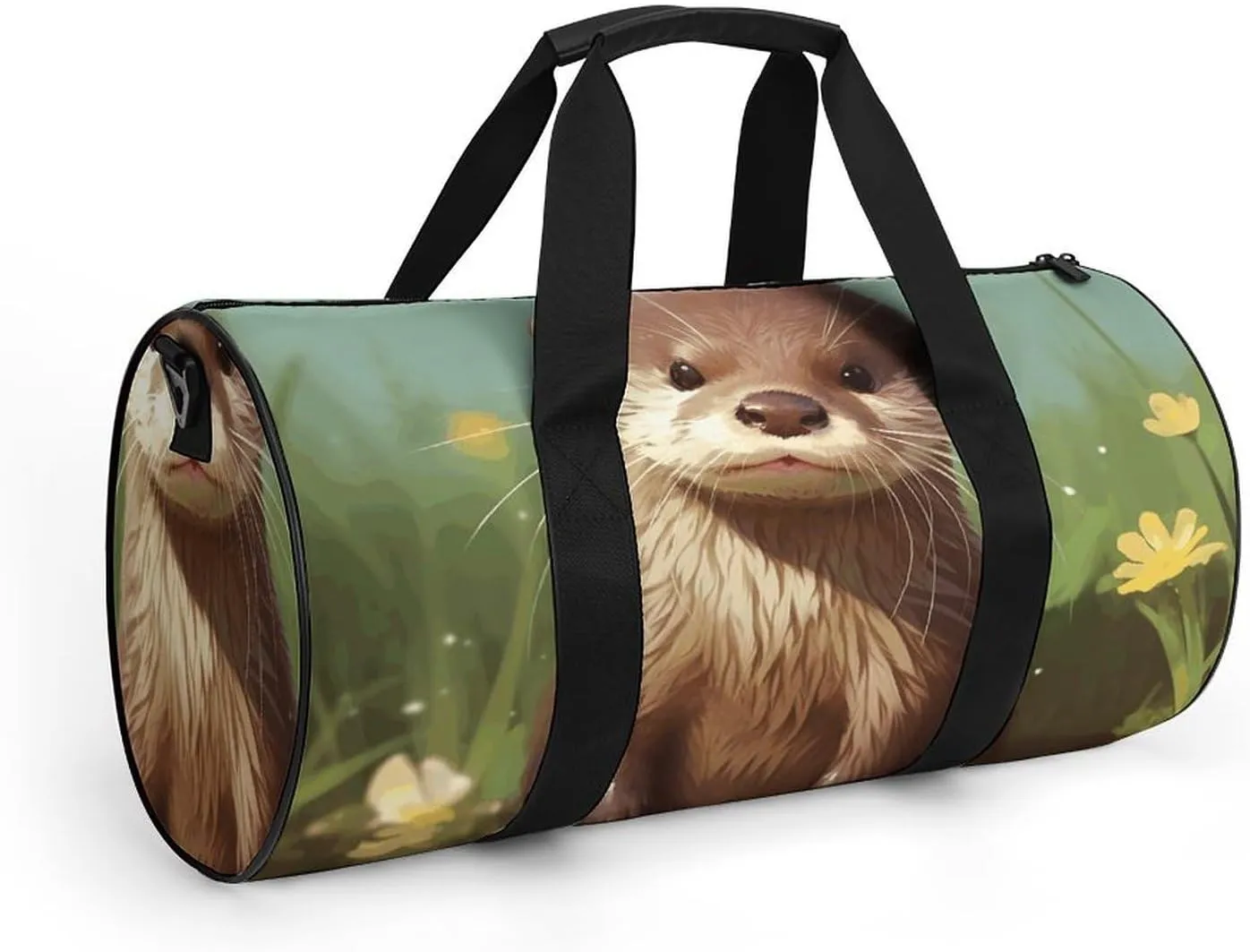 Gym Bag for Men Women Cute Otter Duffel Bag Overnight Bag with Compartment Gym Sackpac
