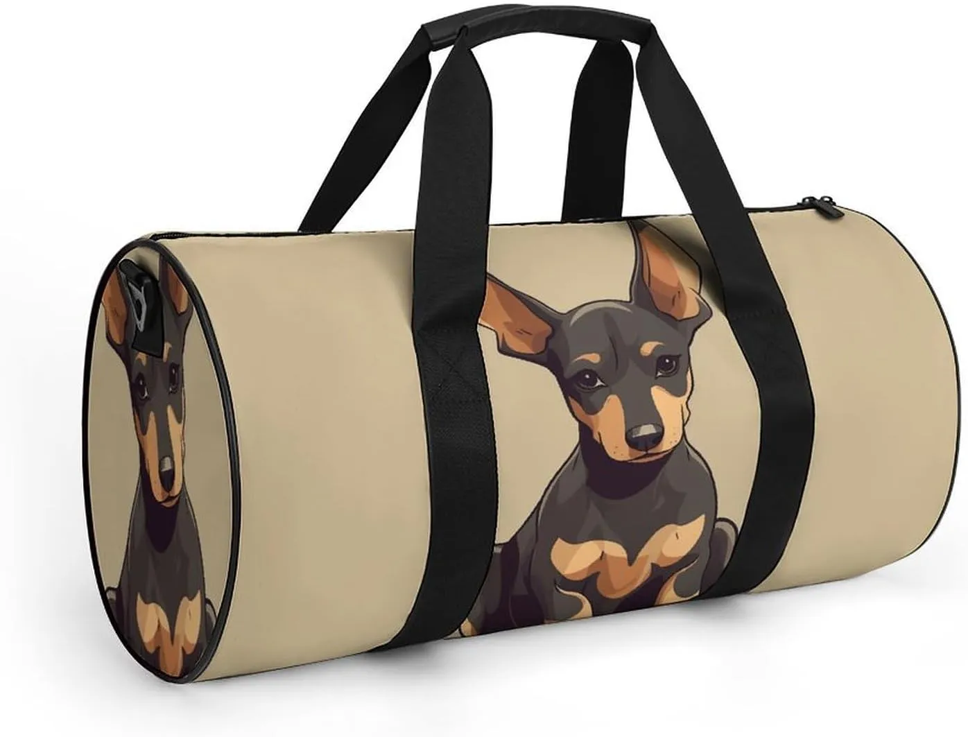 Gym Bag for Men Women Doberman Puppy with Erect Ears Duffel Bag Overnight Bag with Compartment Gym Sackpac