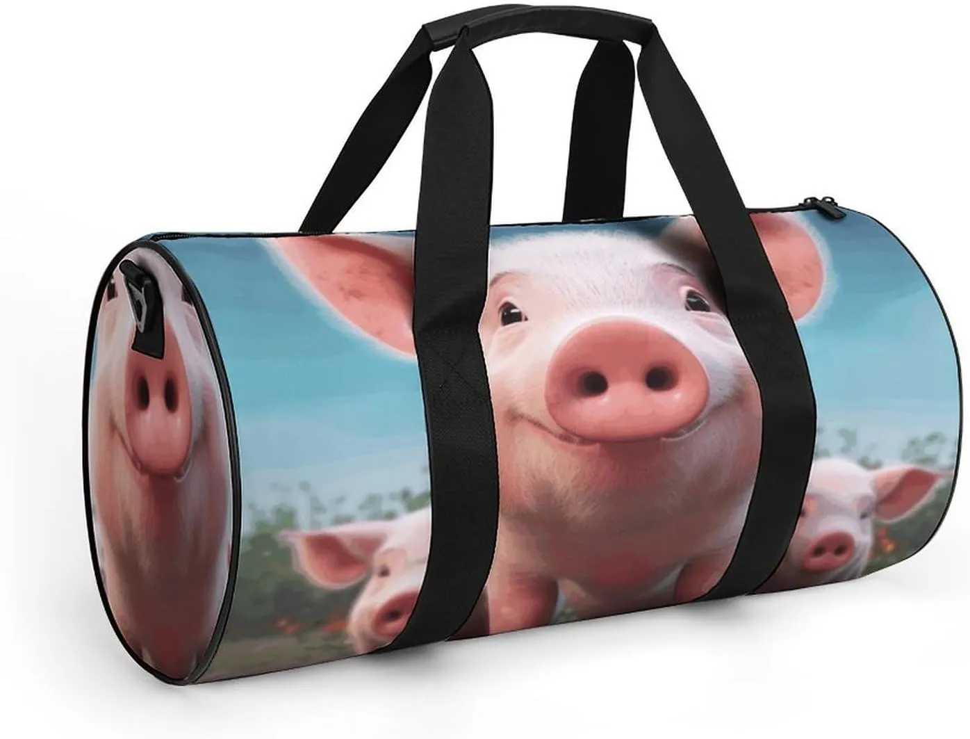 Gym Bag for Men Women Funny Cute Pig Duffel Bag Overnight Bag with Compartment Gym Sackpac