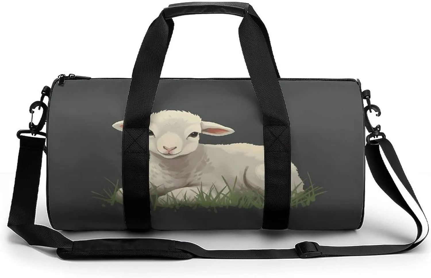 Gym Bag for Men Women Lamb in The Grass Duffel Bag Overnight Bag with Compartment Gym Sackpac