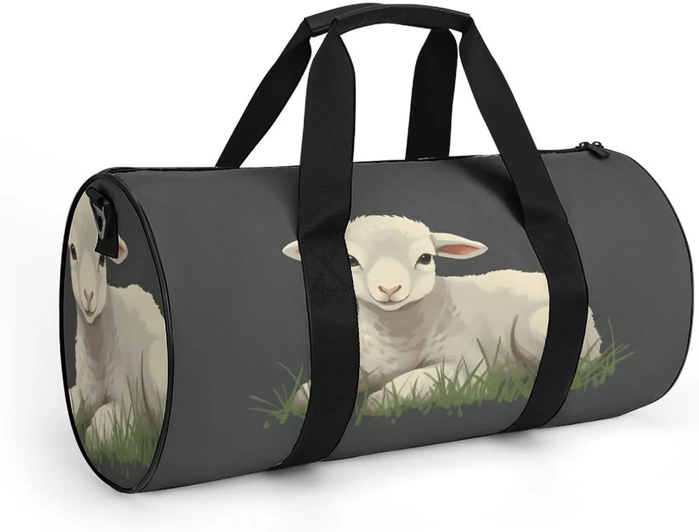 Gym Bag for Men Women Lamb in The Grass Duffel Bag Overnight Bag with Compartment Gym Sackpac