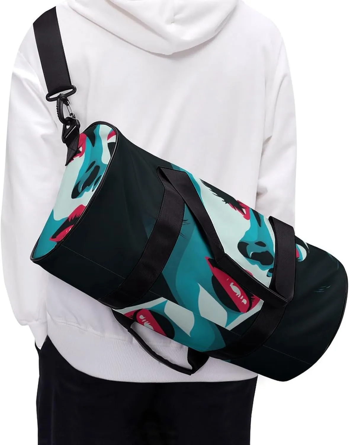Gym Bag for Men Women Woman's Face Duffel Bag Overnight Bag with Compartment Gym Sackpac