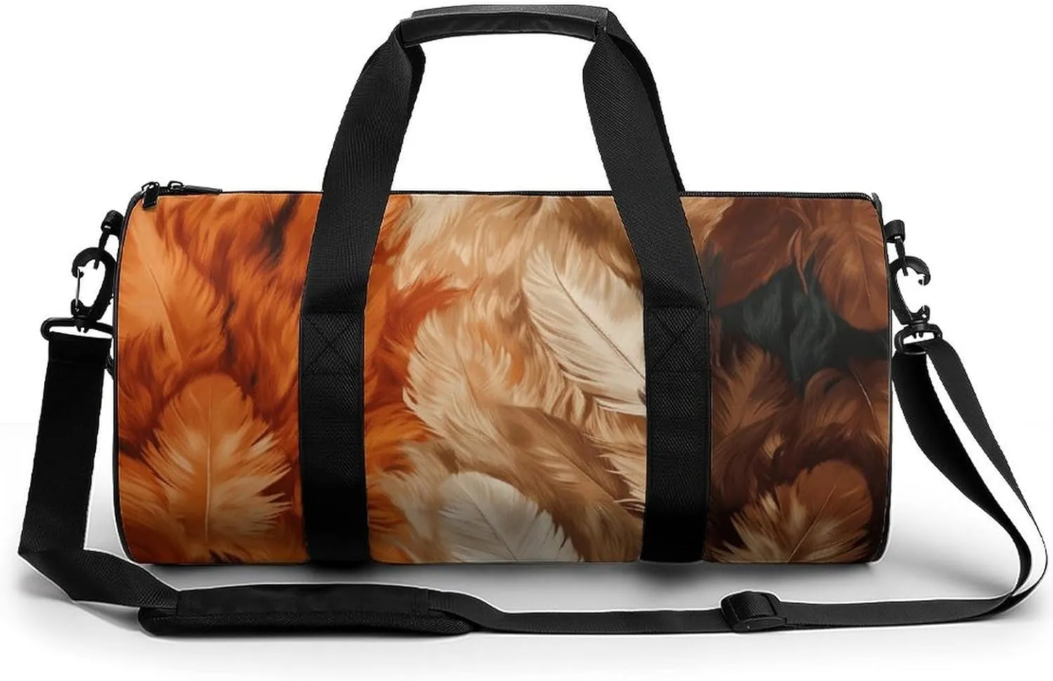 Gym Bag White Fur Pattern Duffel Bag for Men Women Overnight Bag with Shoe Compartment Workout Bags