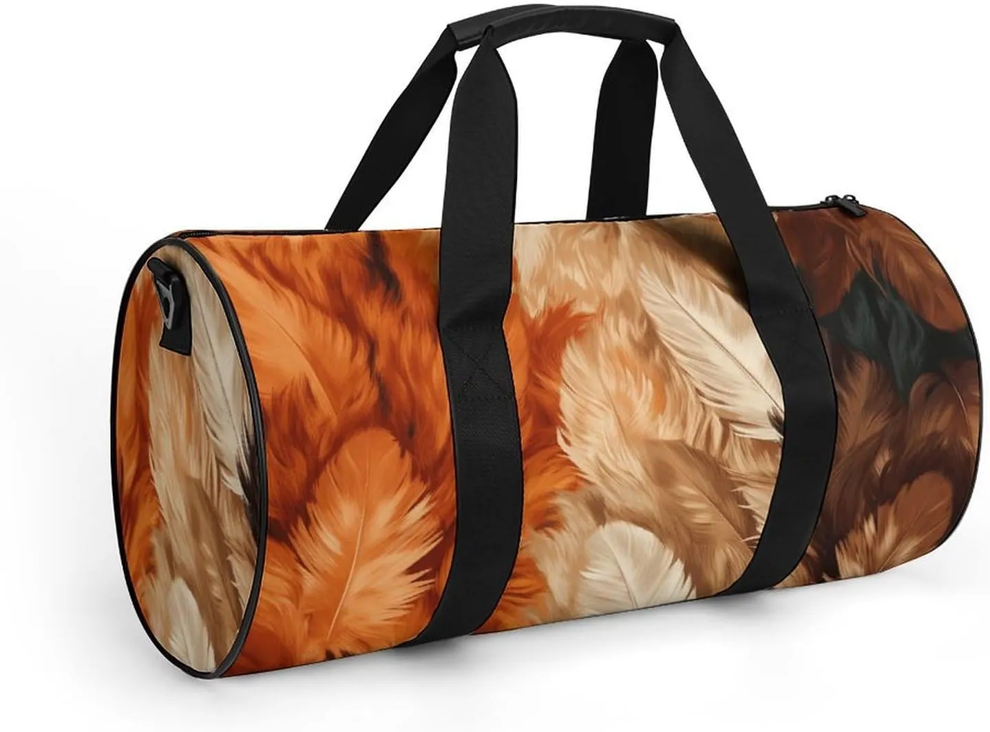 Gym Bag White Fur Pattern Duffel Bag for Men Women Overnight Bag with Shoe Compartment Workout Bags