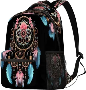 Gypsy Dream Catcher Laptop Backpack for Adult Women Men Ethnic Design Casual Daypack with Compartment & Multiple Pockets Book Bags Travel Bag