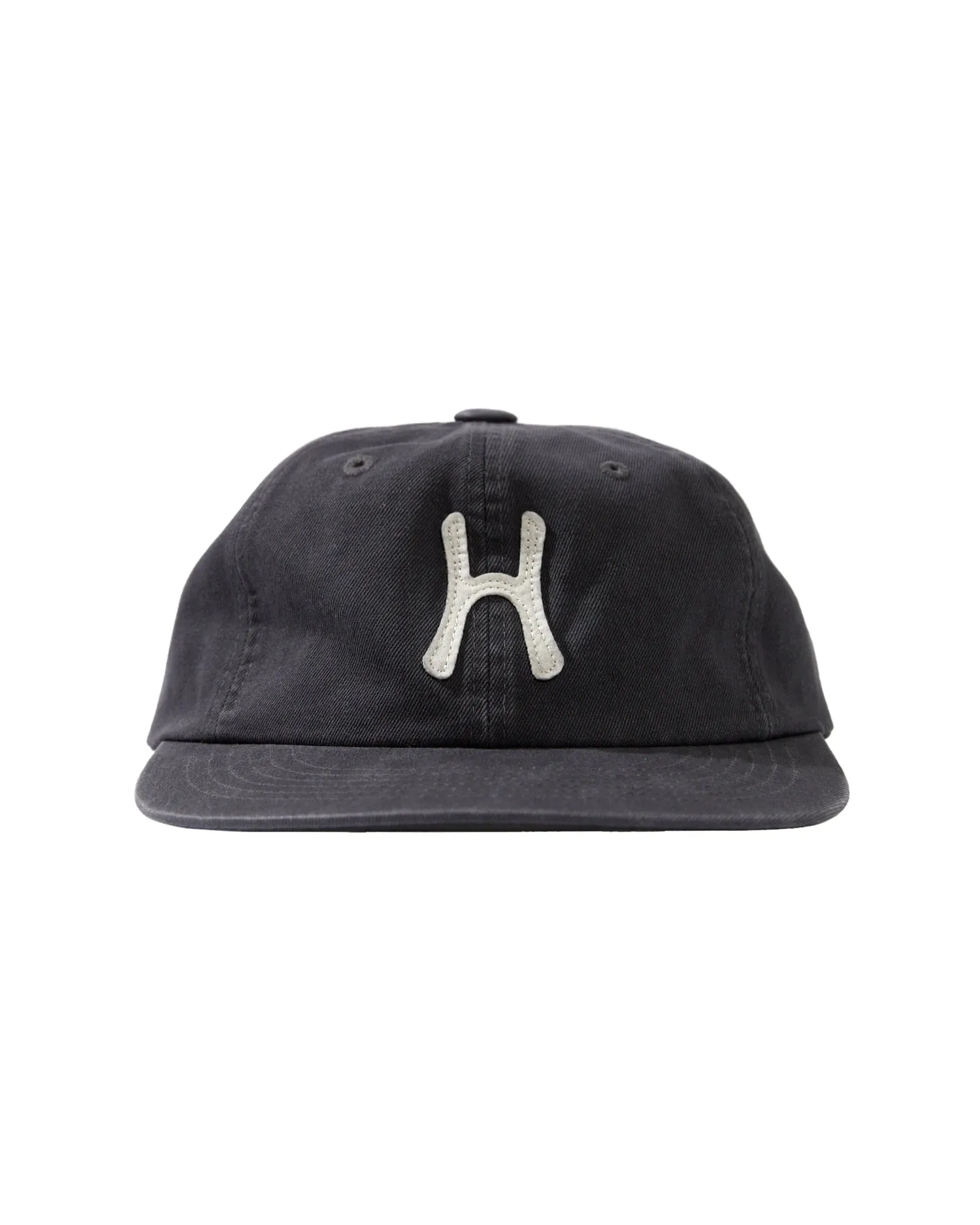 H Logo Cotton Relaxed Fit 6Panel Cap_Charcoal