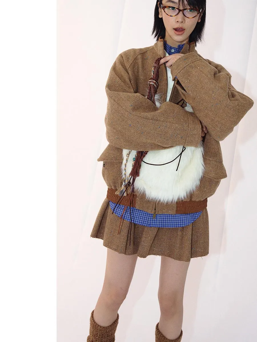 Hand-Woven Fur Shoulder Bag