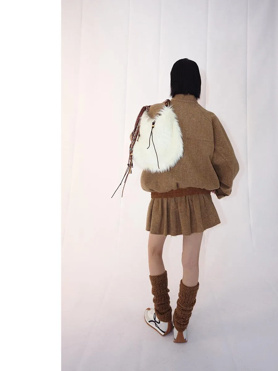 Hand-Woven Fur Shoulder Bag