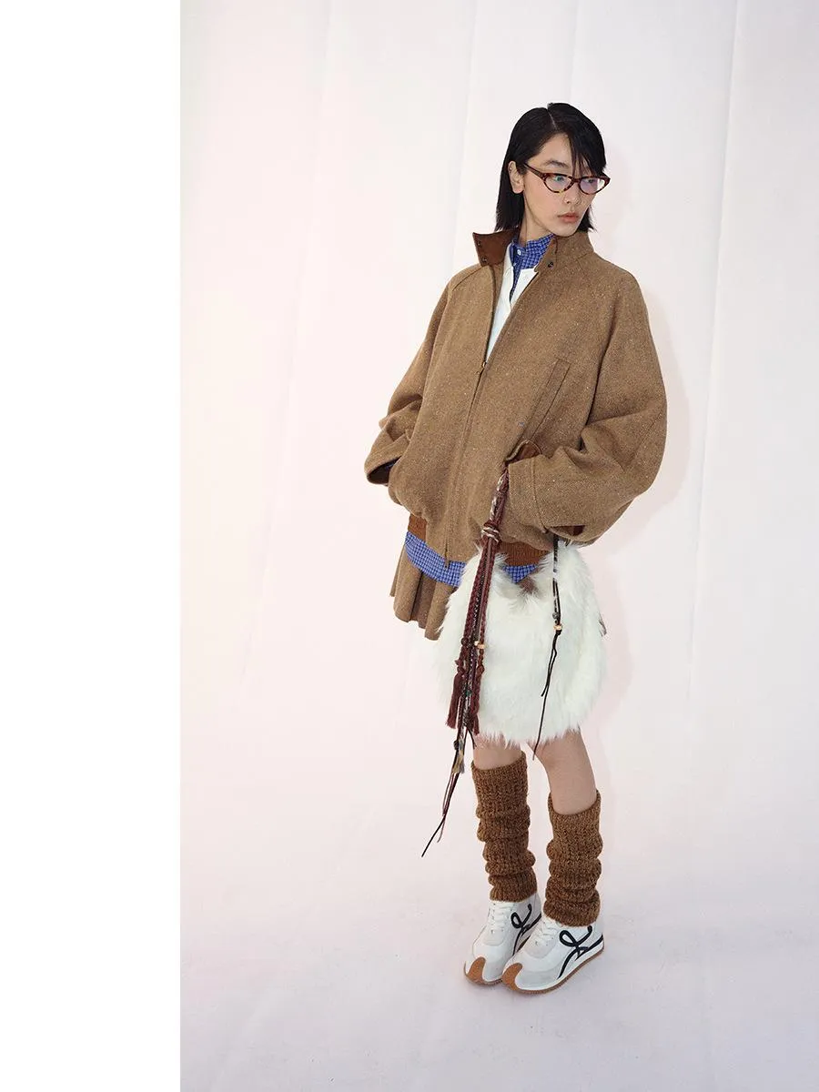 Hand-Woven Fur Shoulder Bag