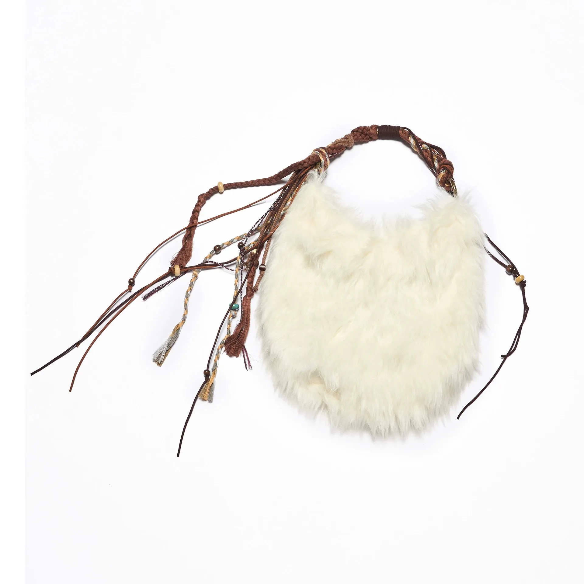 Hand-Woven Fur Shoulder Bag