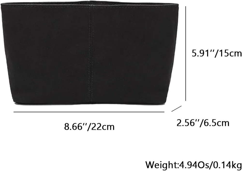 Handbag Organizer Insert Lightweight and Versatile Cotton Canvas Liner Bag Organization Practical Cosmetic Bag (Black)