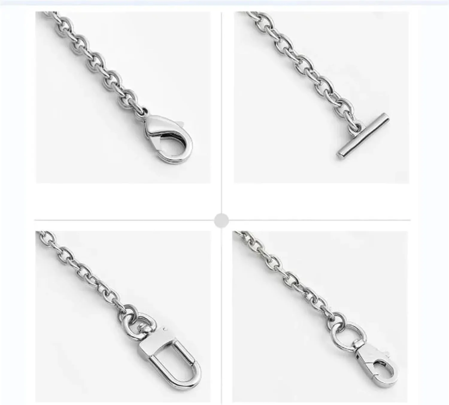 Handbag Replacement Chain Women Handbag Shoulder Carrying Lady Bag Parts Replacement Polished Shine Metal Links Long Chain Strap 120cm(Golden Buckle 2)