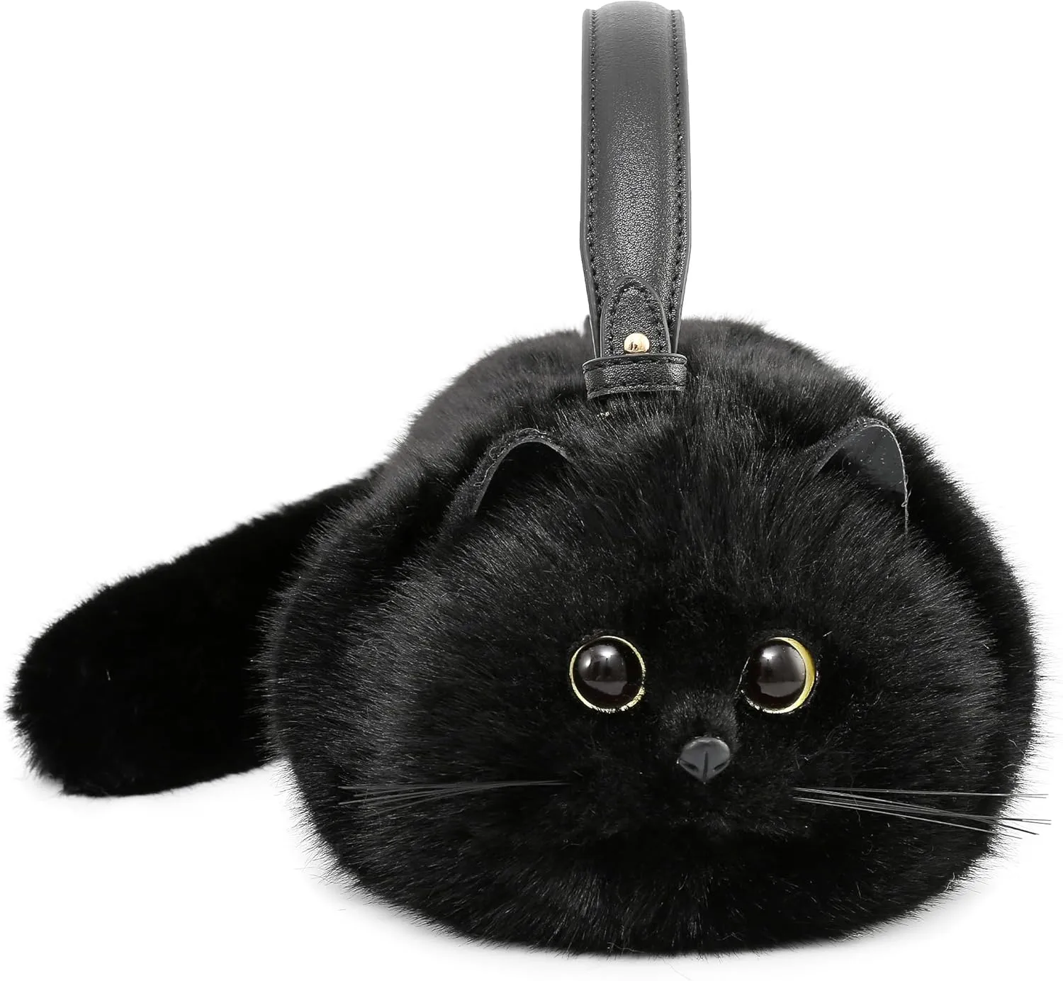 Handmade Black Shoulder Bag - Spacious Design Can Hold Phone - Presents for Black Cat Lovers