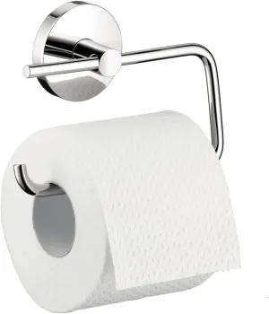 hansgrohe Toilet Paper Holder Easy Install 6-inch Modern Coordinating Accessories in Chrome, 40526000