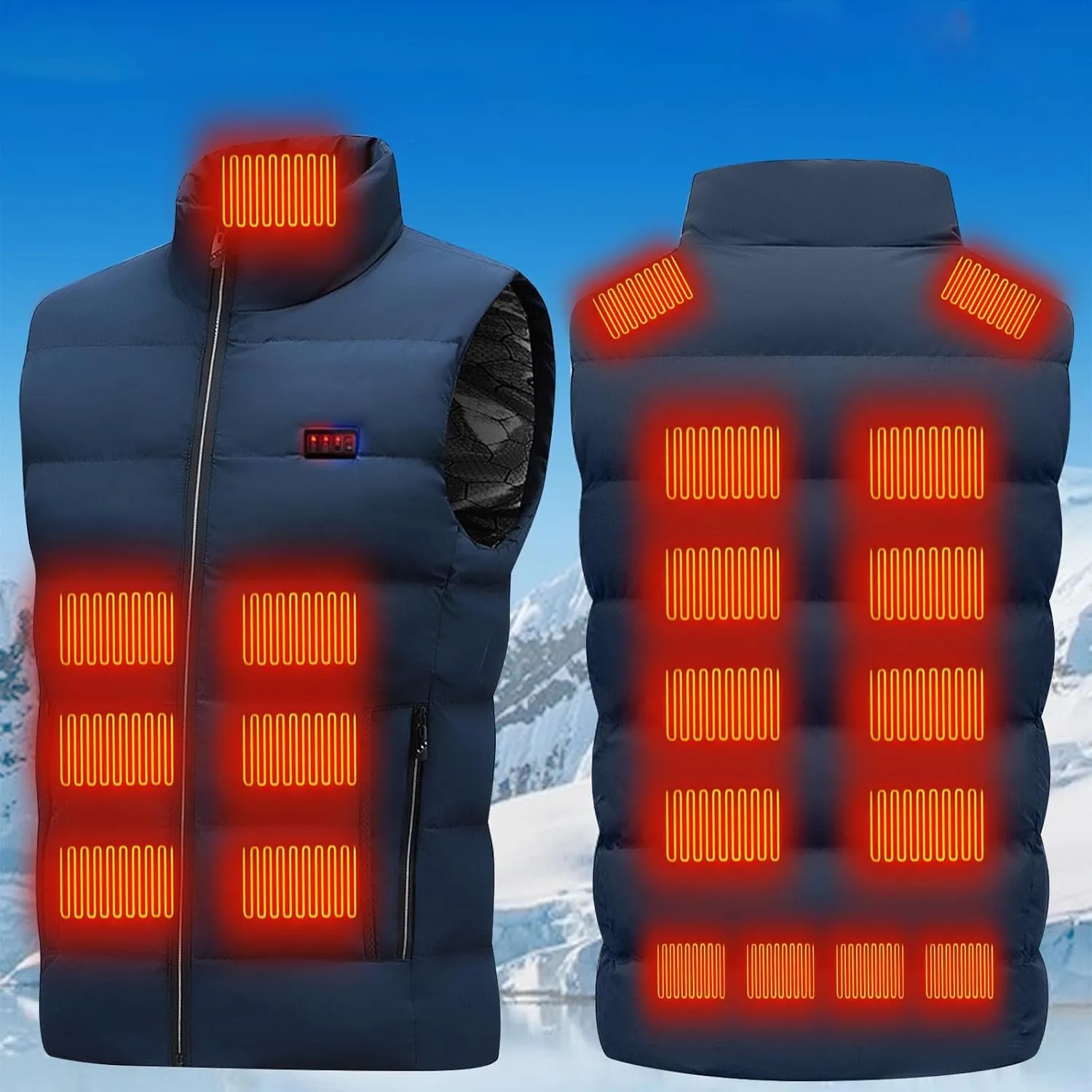 Heated Vest For Men Winter Outdoor Windproof Jackets Soft Shell Electric Heating Coat Smart Heated Vest (No Battery)