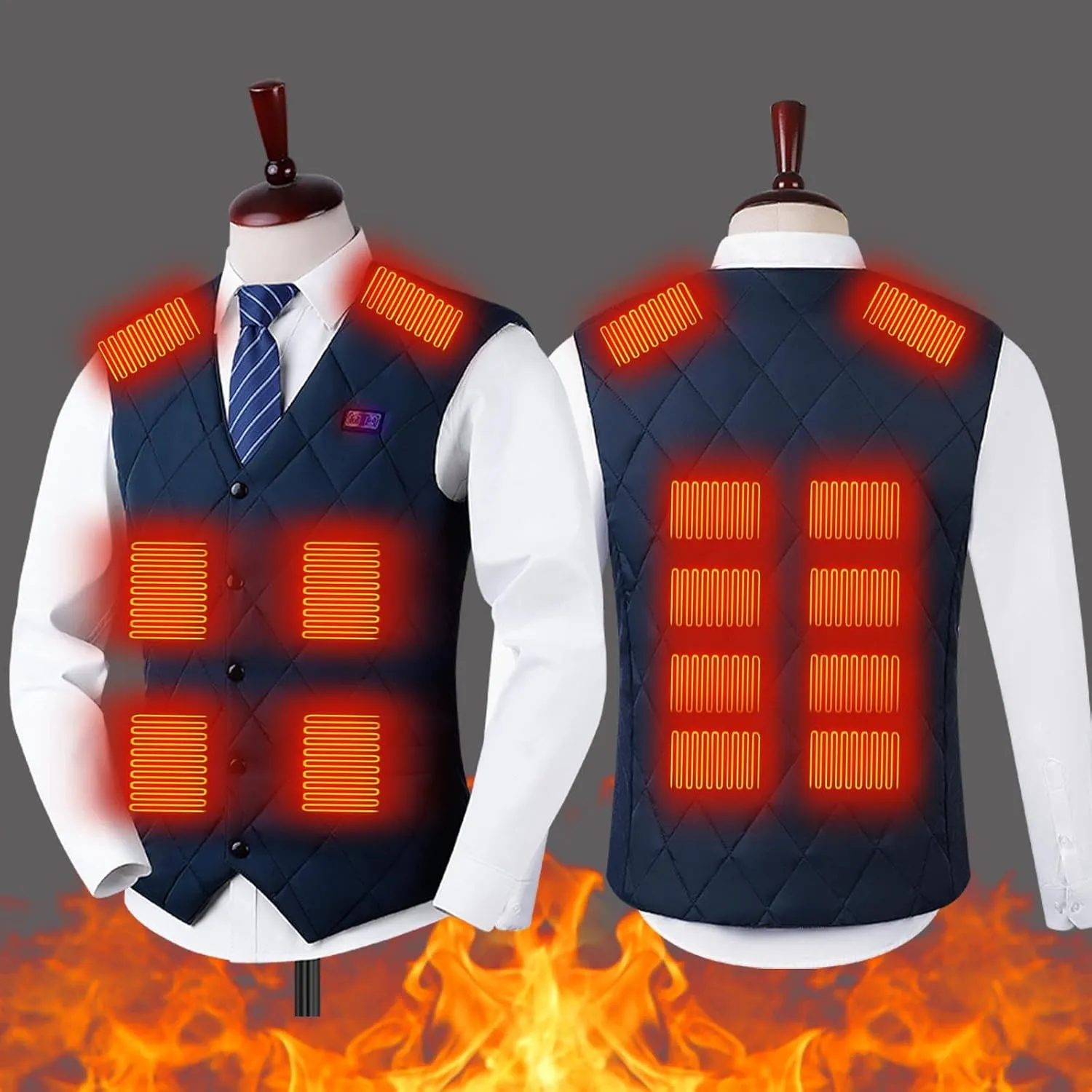Heated Vest For Men Winter Outdoor Windproof Jackets Soft Shell Electric Heating Coat Smart Heated Vest (No Battery)