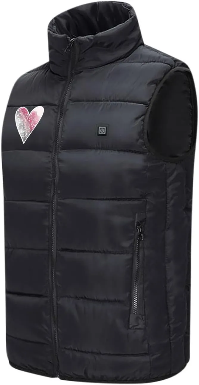 Heated Vest for Men Women with Hooded USB Charging Temperature 4 Heated Zone Winter Heated Coat