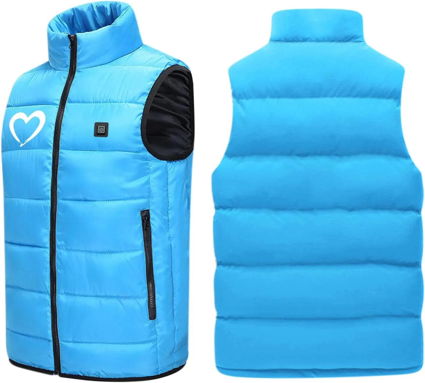 Heated Vest for Men Women with Hooded USB Charging Temperature 4 Heated Zone Winter Heated Coat