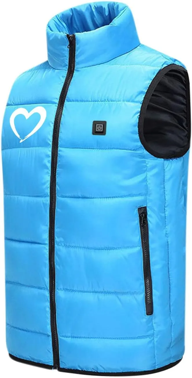 Heated Vest for Men Women with Hooded USB Charging Temperature 4 Heated Zone Winter Heated Coat