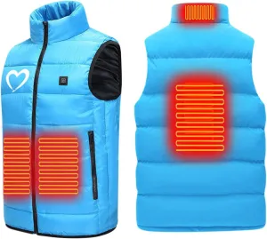Heated Vest for Men Women with Hooded USB Charging Temperature 4 Heated Zone Winter Heated Coat