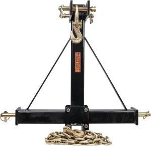 Heavy-Duty 3-Point Log Skidder Deluxe with Chain and Bonus 2” Receiver Hitch, Model RLS001