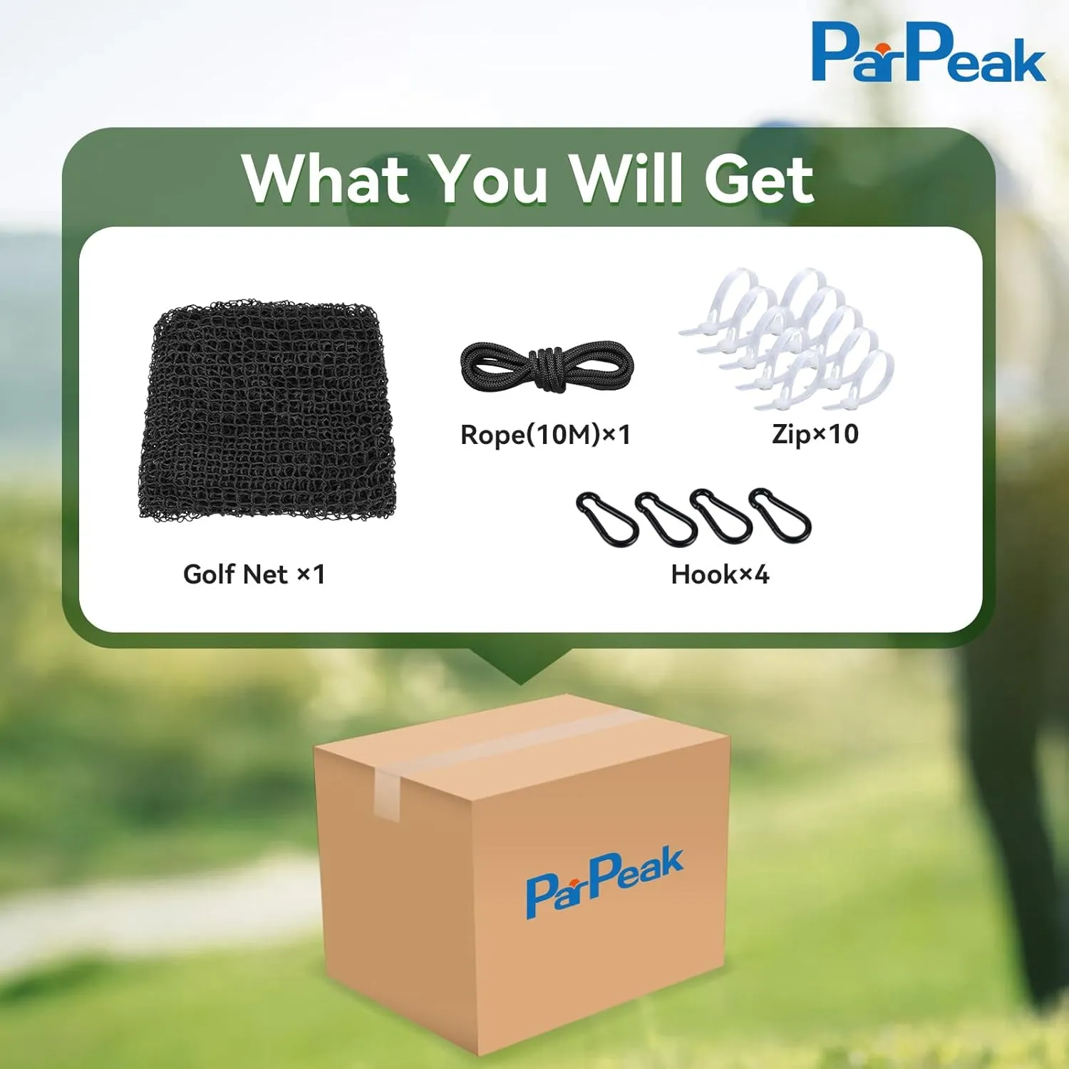 Heavy Duty Golf Hitting Net - 10/15/20/25/30/40/50ft Indoor/Outdoor Nylon Netting, Ideal for Backyard & Garage Swing Training