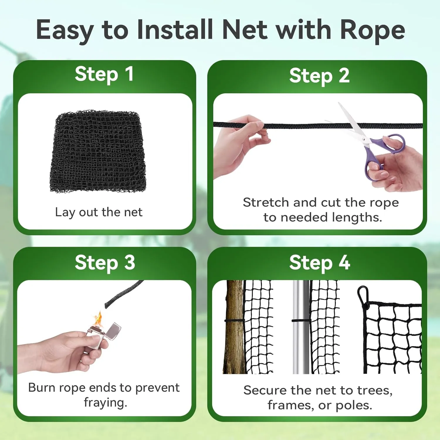Heavy Duty Golf Hitting Net - 10/15/20/25/30/40/50ft Indoor/Outdoor Nylon Netting, Ideal for Backyard & Garage Swing Training