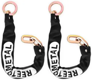 Heavy Duty Security Chain, 2-Pack 2FT x 3/8" (9mm) Thick Hardened Steel Cut Proof Anti-Theft Lock Chain for Motorcycles, Bicycles, Trailers, Containers, Fence, etc.