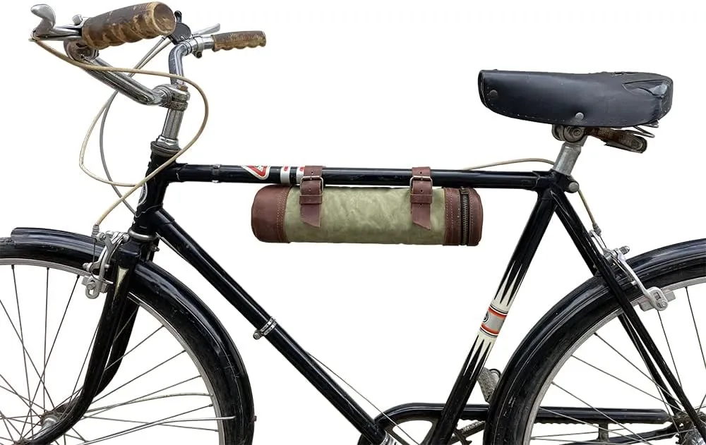 Hide & Drink, Bike Pack Tube, Zipper Commute Bag, Travel Storage Handmade