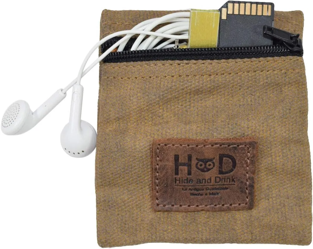 Hide & Drink, Water Resistant Waxed Canvas Condom Pouch, Change Valuables Tech Pocket Purse, Classic Partner Gift, Travel & Honeymoon Essentials, Handmade